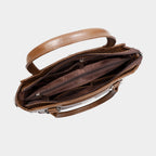 Mordant Walnut Brown Croco Embossed Leather Handbag for Women – Structured Tote & Crossbody Bag