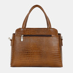 Mordant Walnut Brown Croco Embossed Leather Handbag for Women – Structured Tote & Crossbody Bag