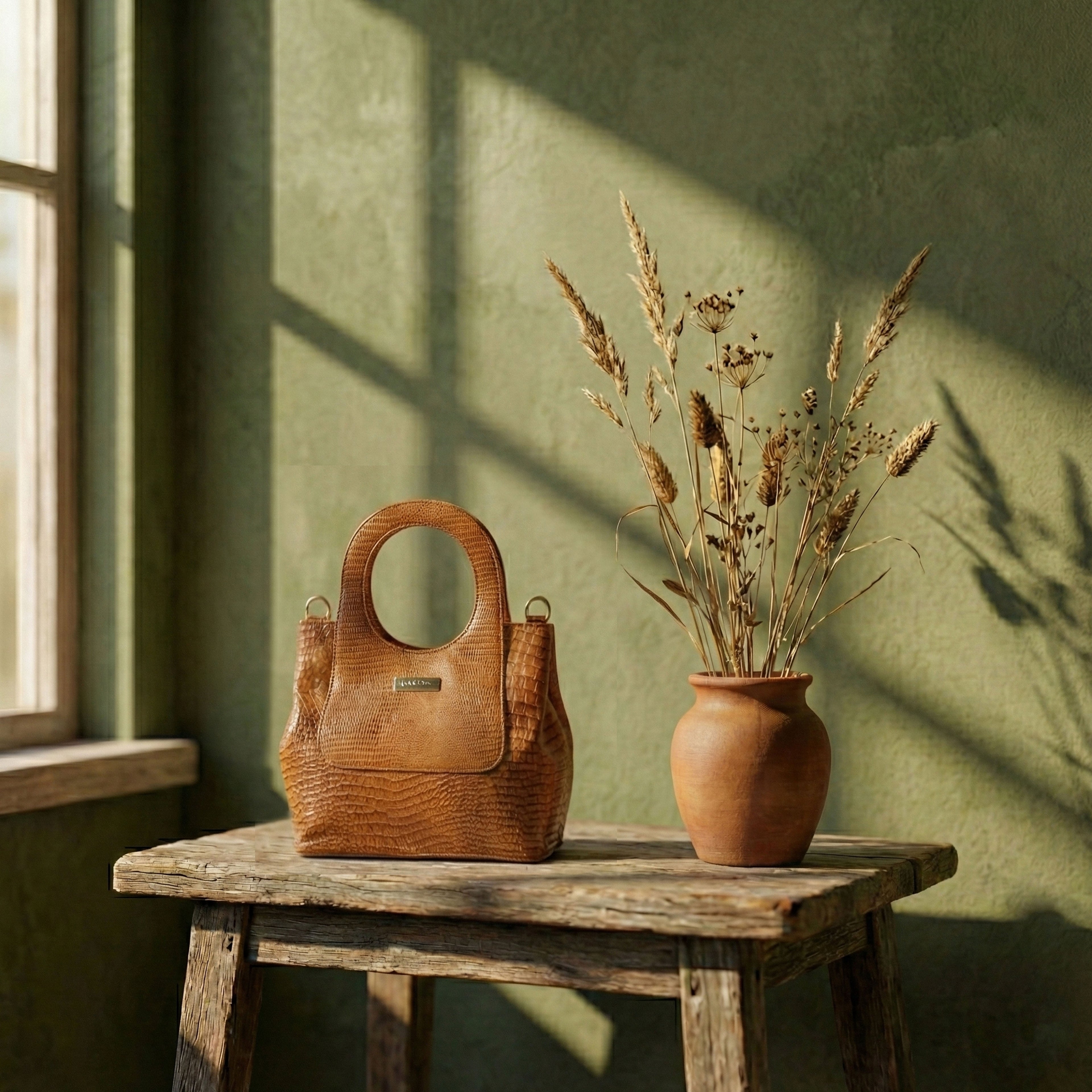 Women’s Croc Handbag Made With 100% Genuine Leather