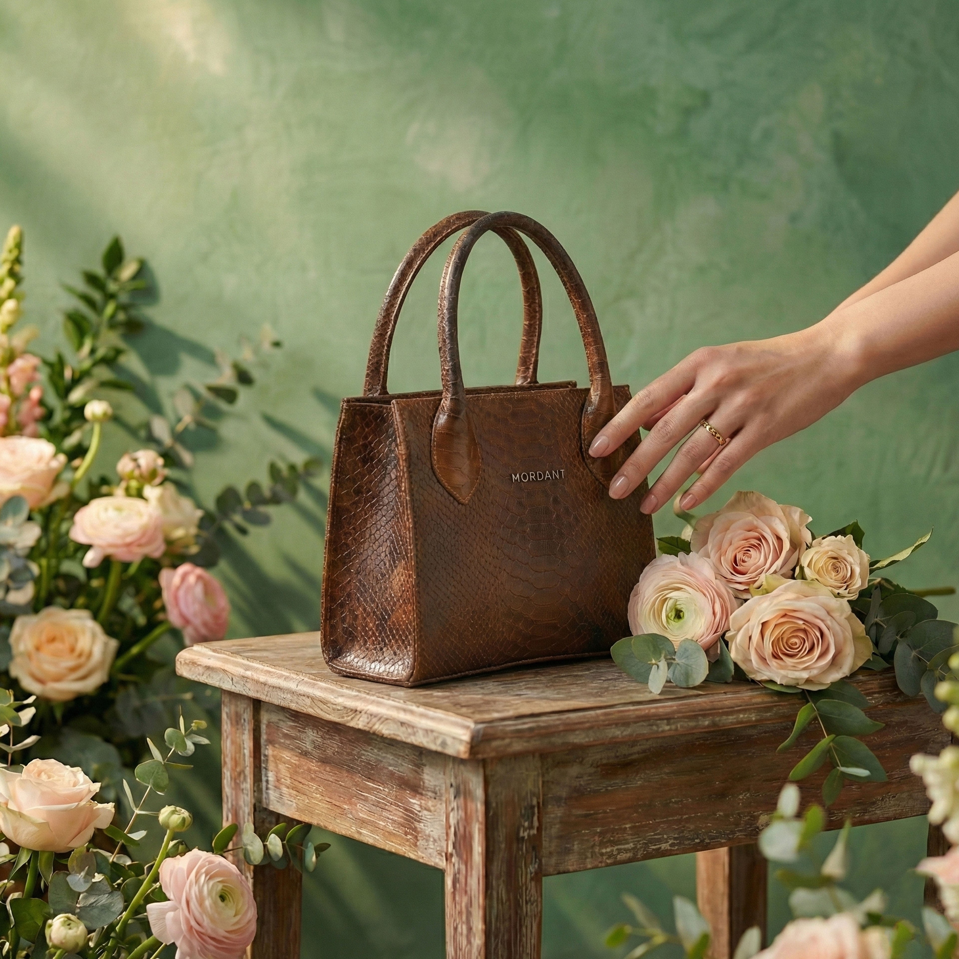 Croco Textured Leather Sling Bag