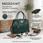 Mordant Green Croco Embossed Leather Handbag for Women – Structured Tote & Crossbody Bag