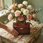 Croco Textured Leather Handbag For Women's