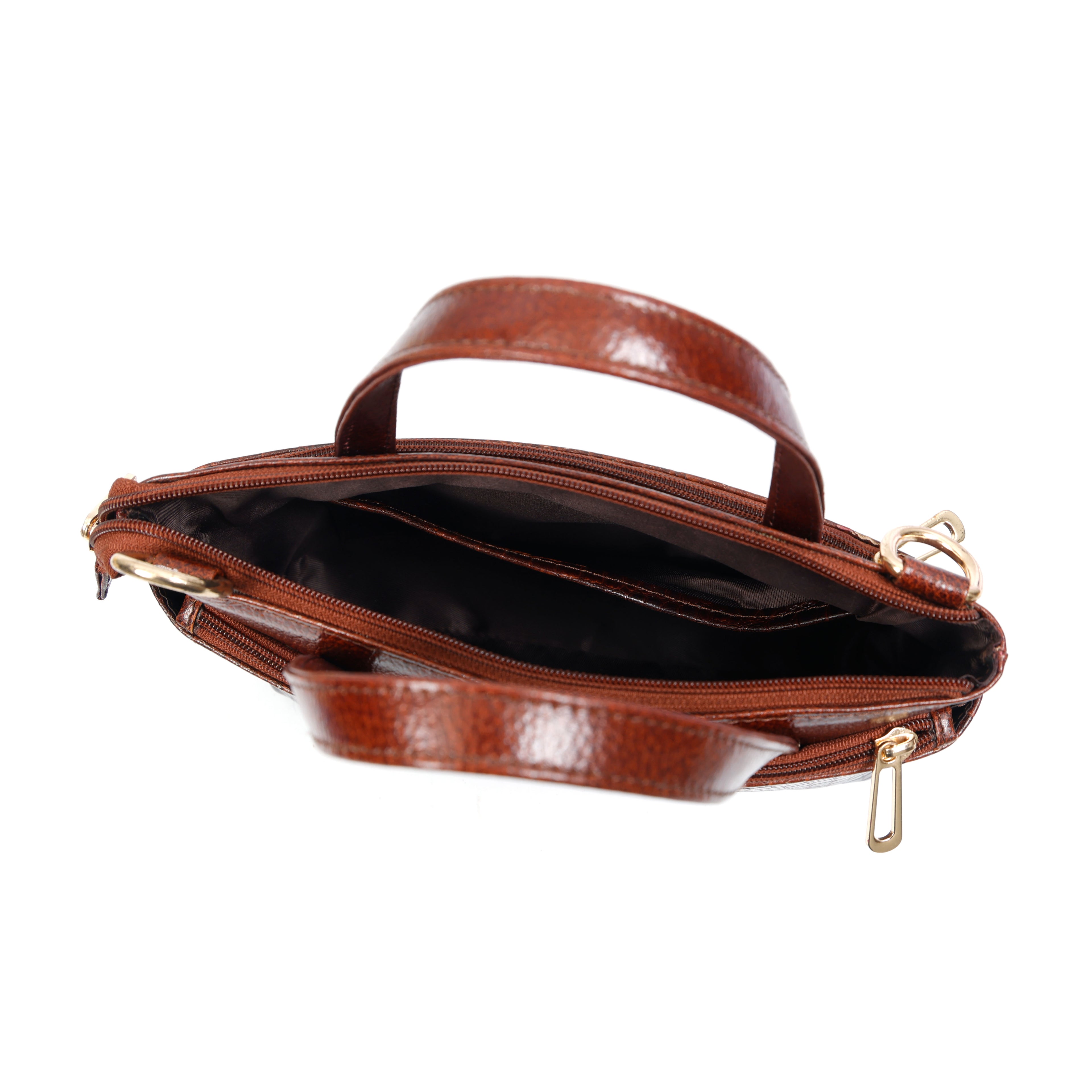 Croco Textured Leather Handbag For Women's