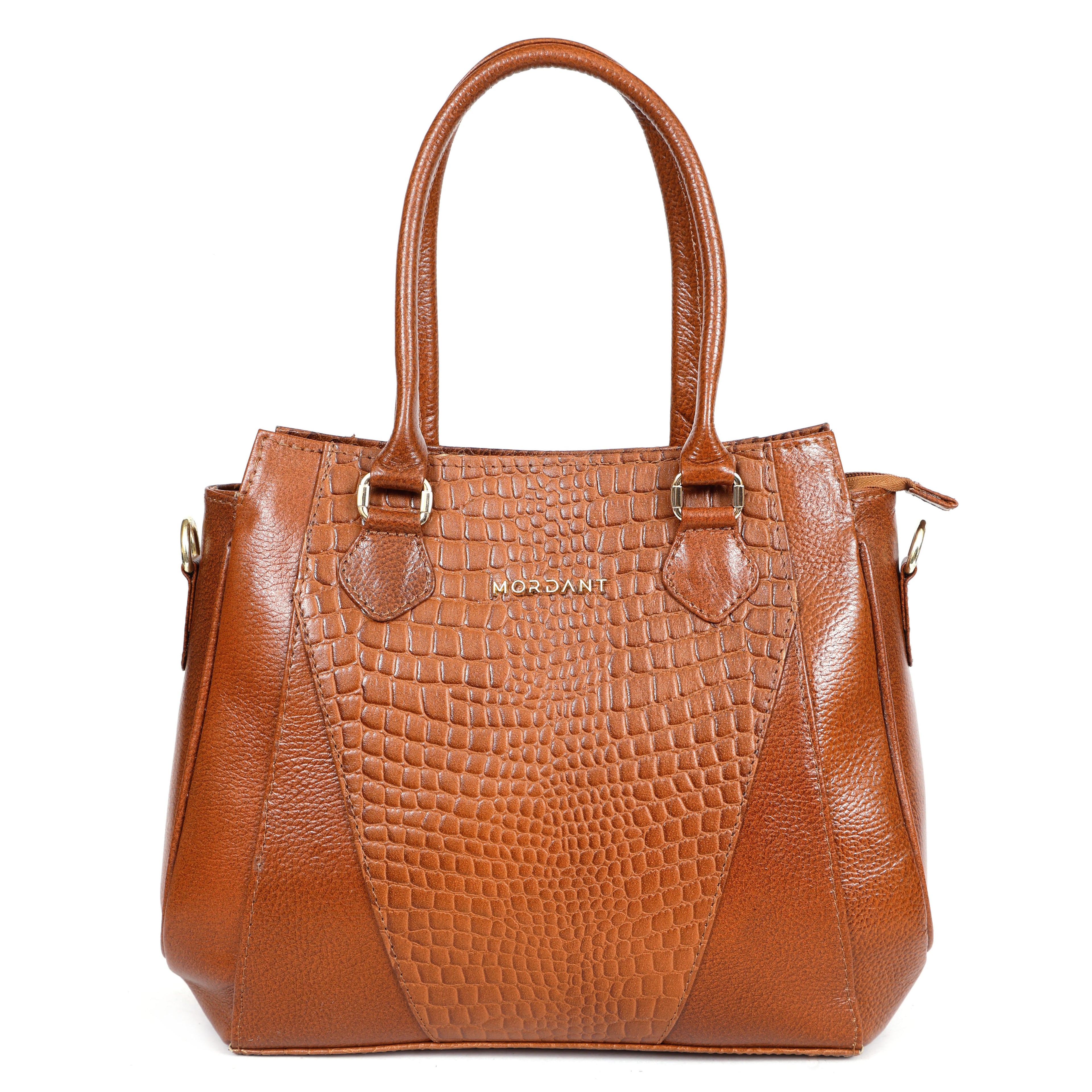 Women’s Genuine Crocodile-Embossed Handbag