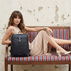 Slim Unisex Leather Backpack