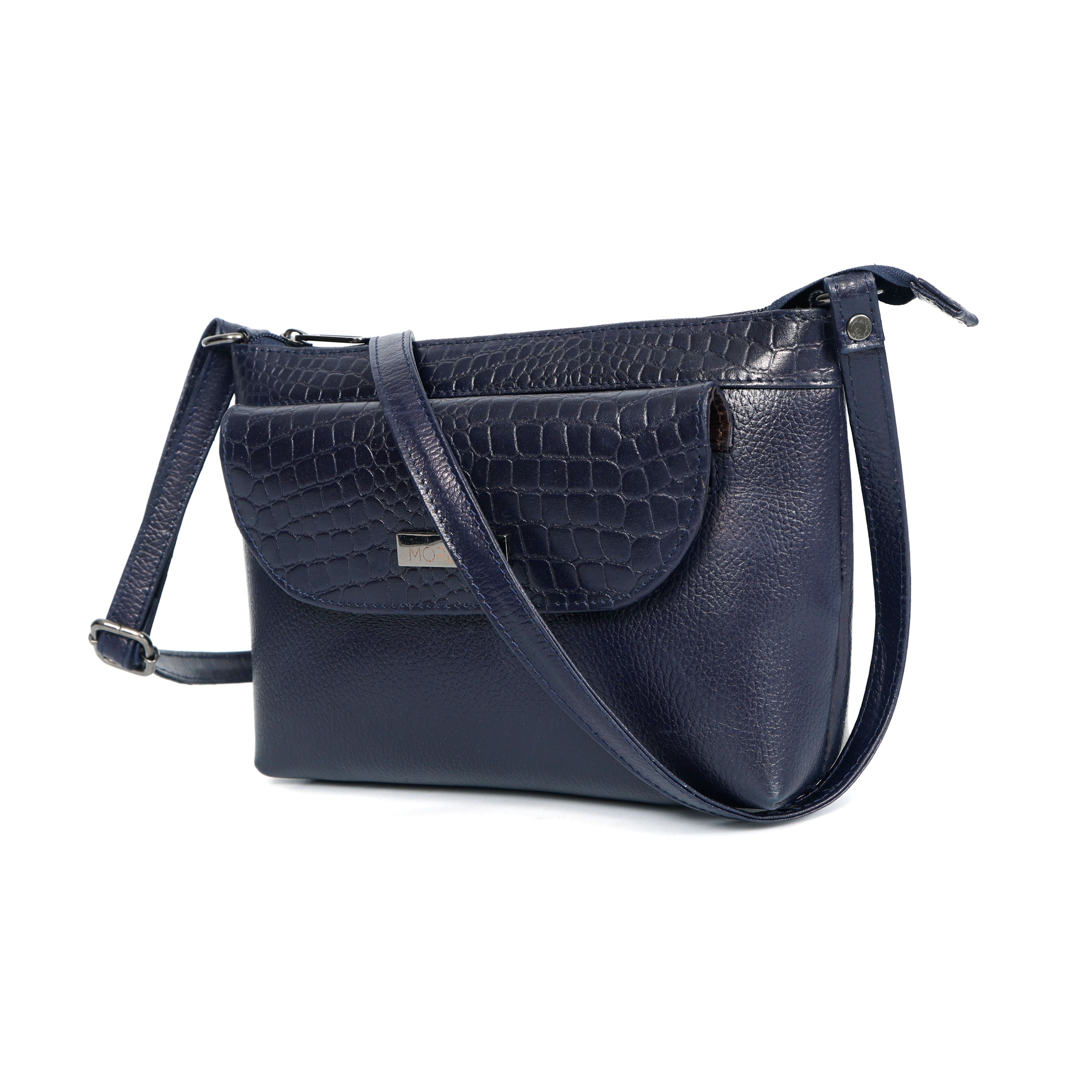 Women’s Croco Textured Leather Crossbody Bag