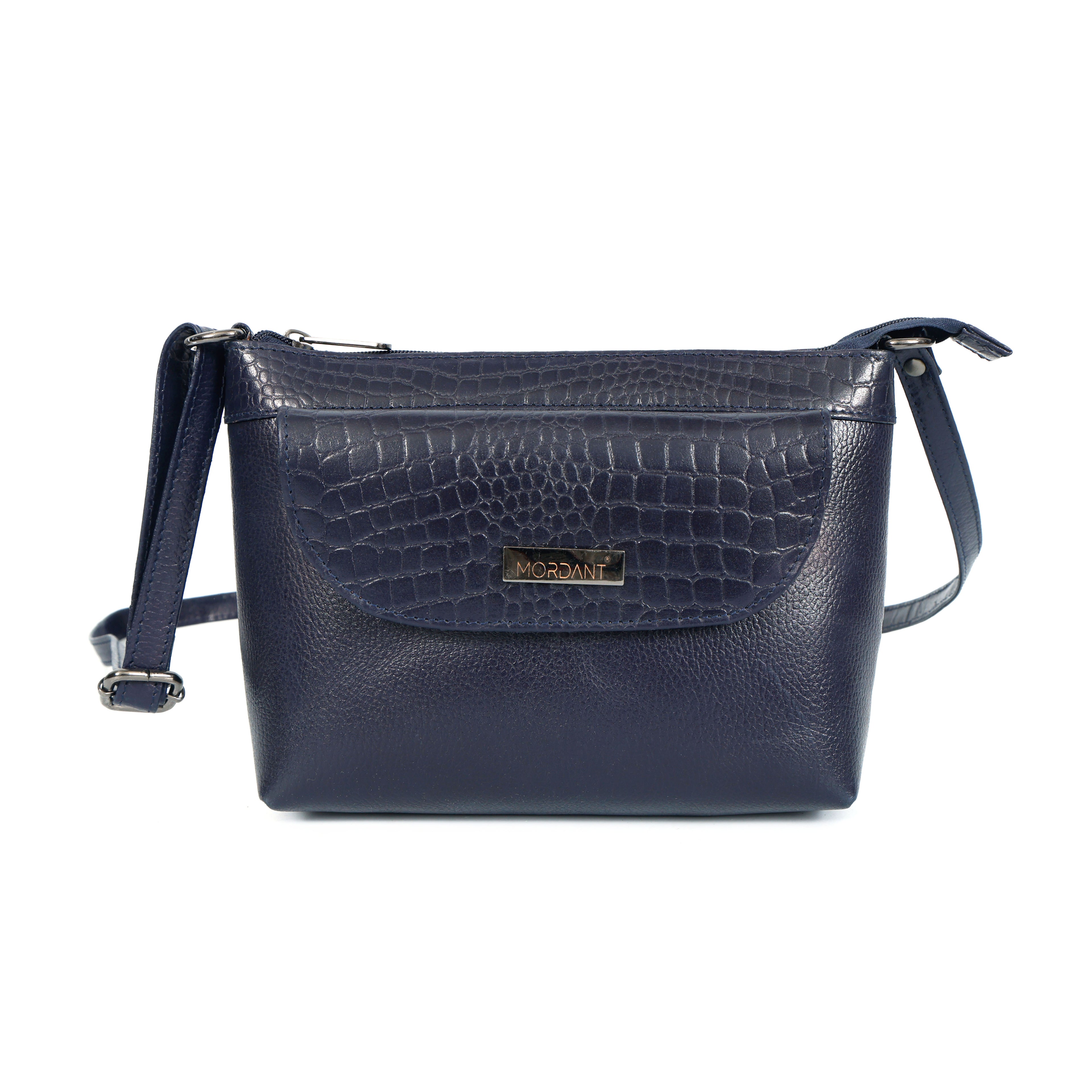 Women’s Croco Textured Leather Crossbody Bag