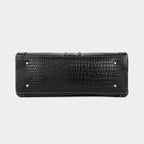 MORDANT Black Croco Texture Leather Handbag for Women