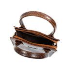 Croco Textured Leather Sling Bag