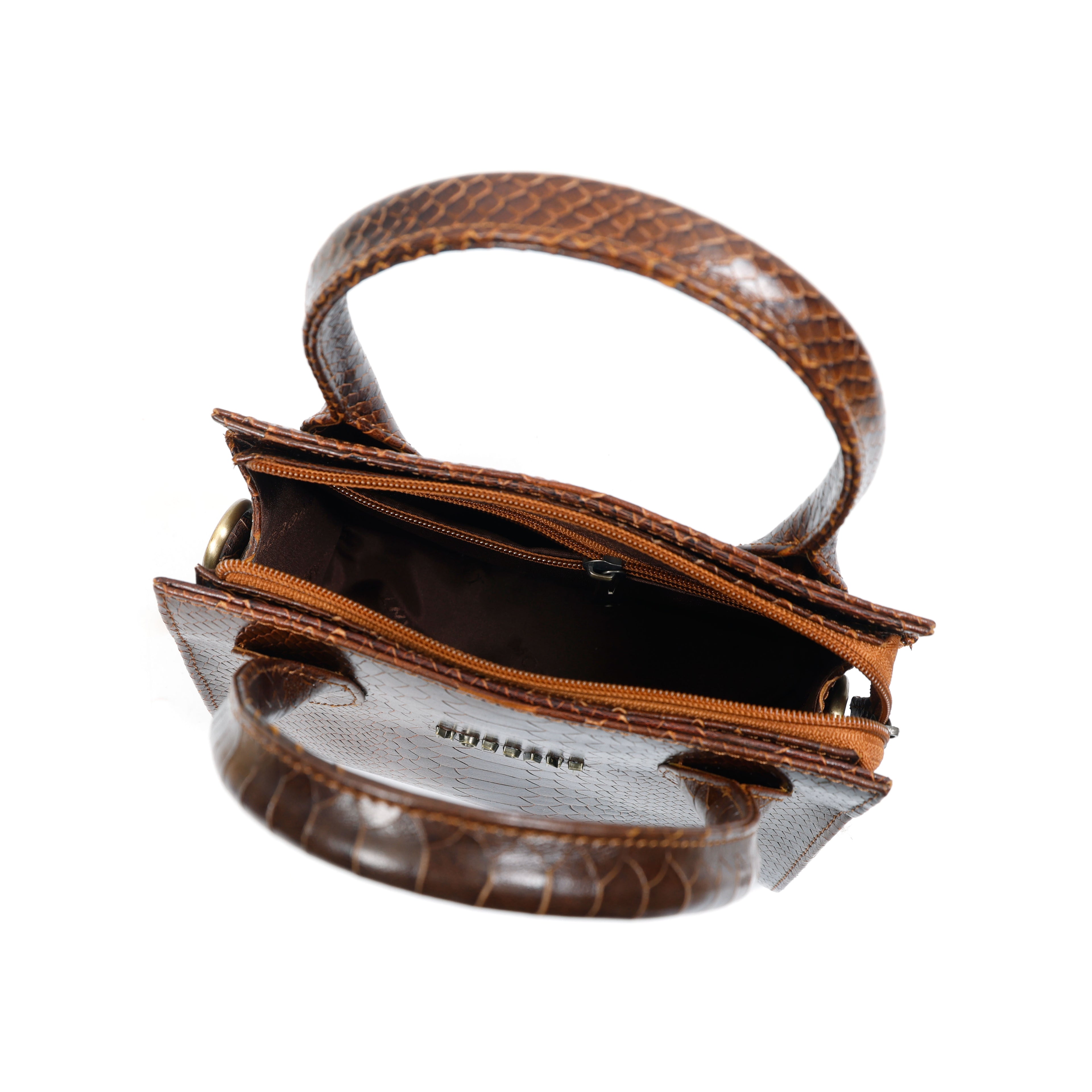 Croco Textured Leather Sling Bag