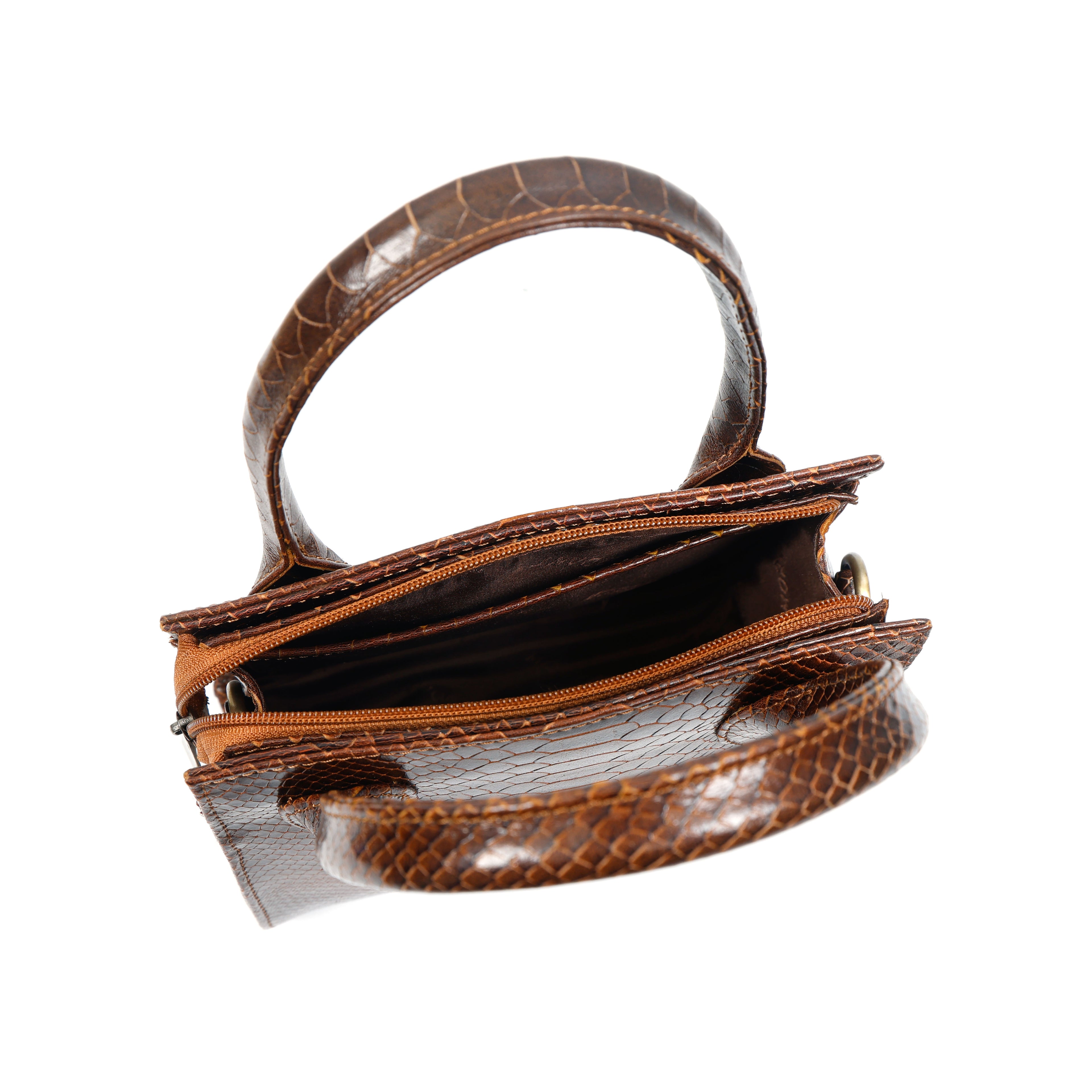 Croco Textured Leather Sling Bag