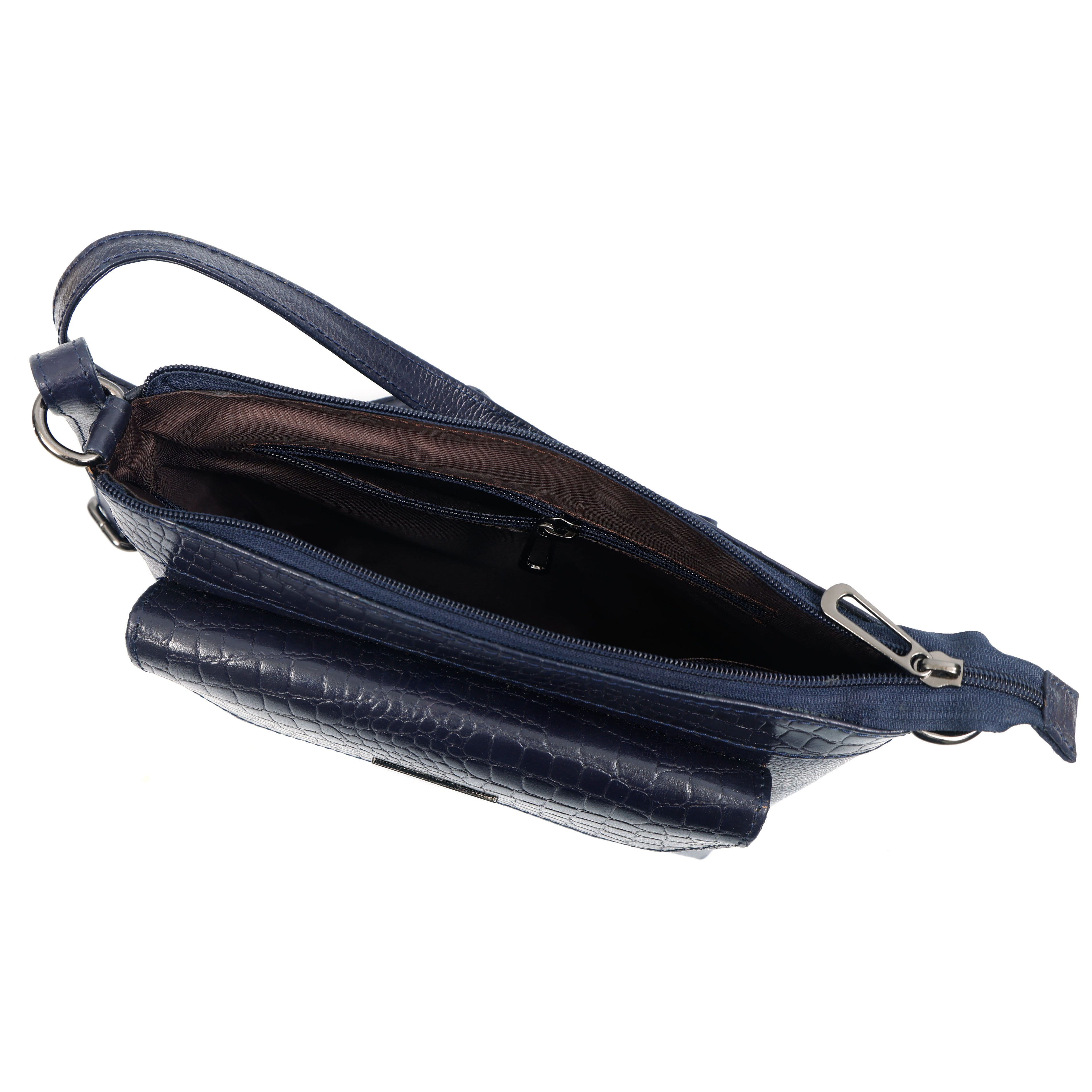 Women’s Croco Textured Leather Crossbody Bag