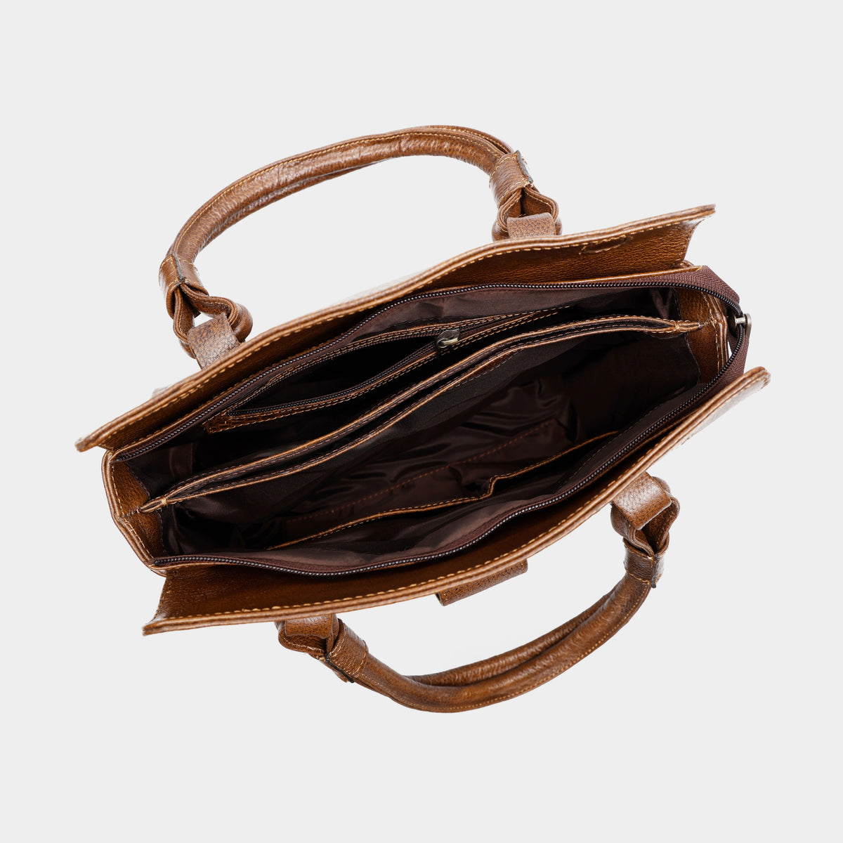 Women’s Walnut Brown Crocodile Embossed Leather Handbag | MORDANT
