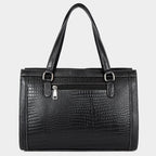 MORDANT Black Croco Texture Leather Handbag for Women