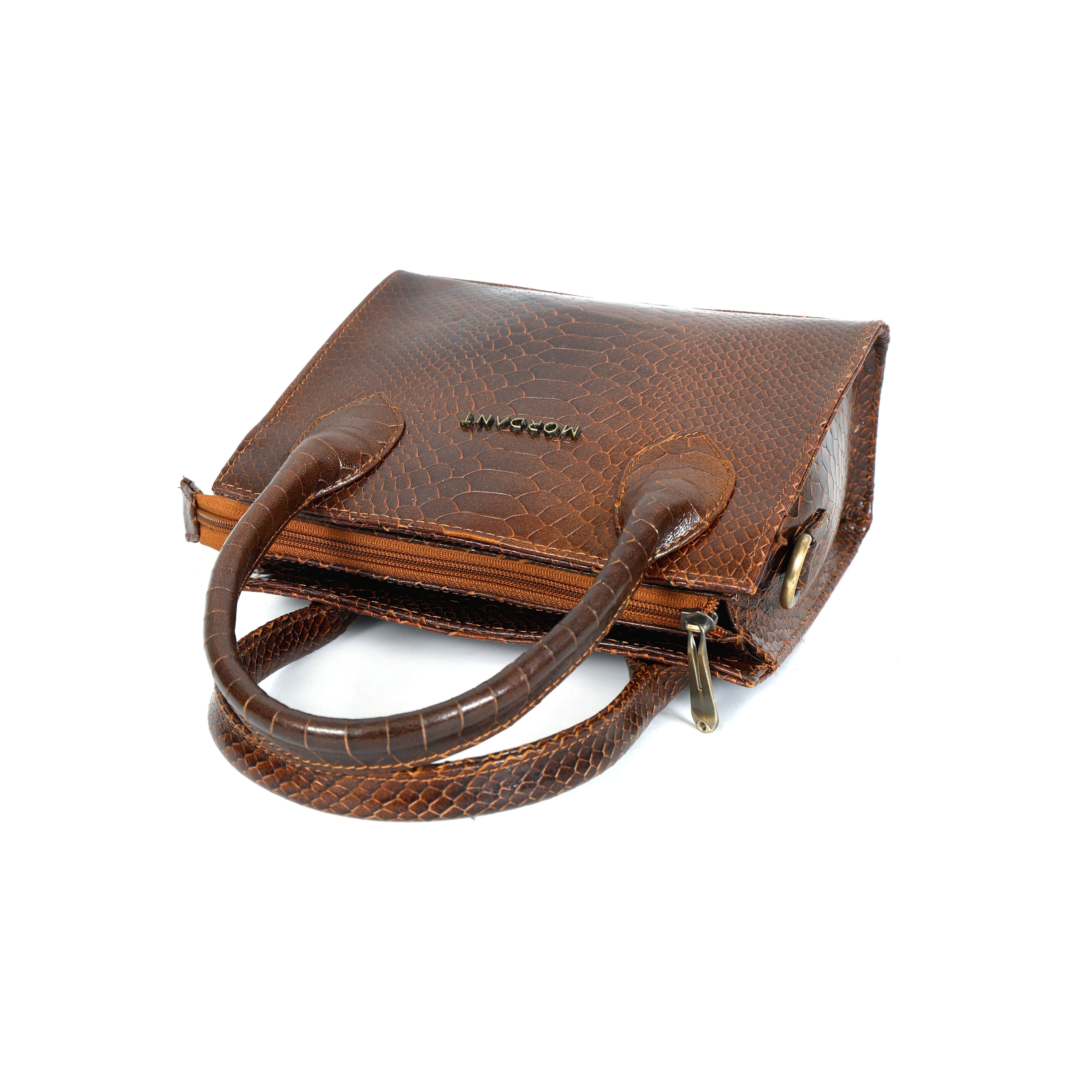 Croco Textured Leather Sling Bag