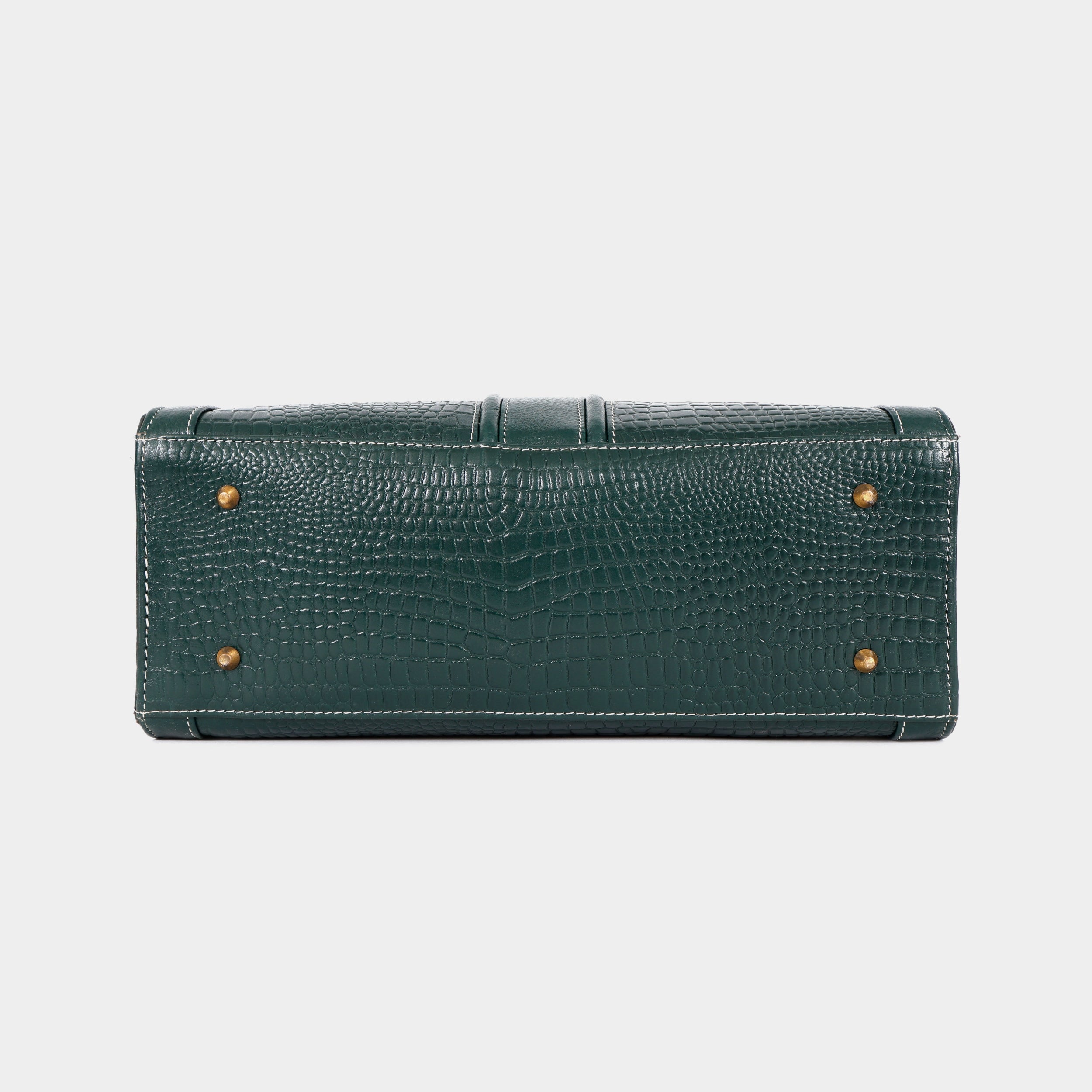 MORDANT Green Croco Texture Leather Handbag for Women