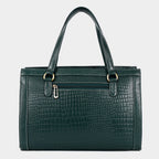 MORDANT Green Croco Texture Leather Handbag for Women