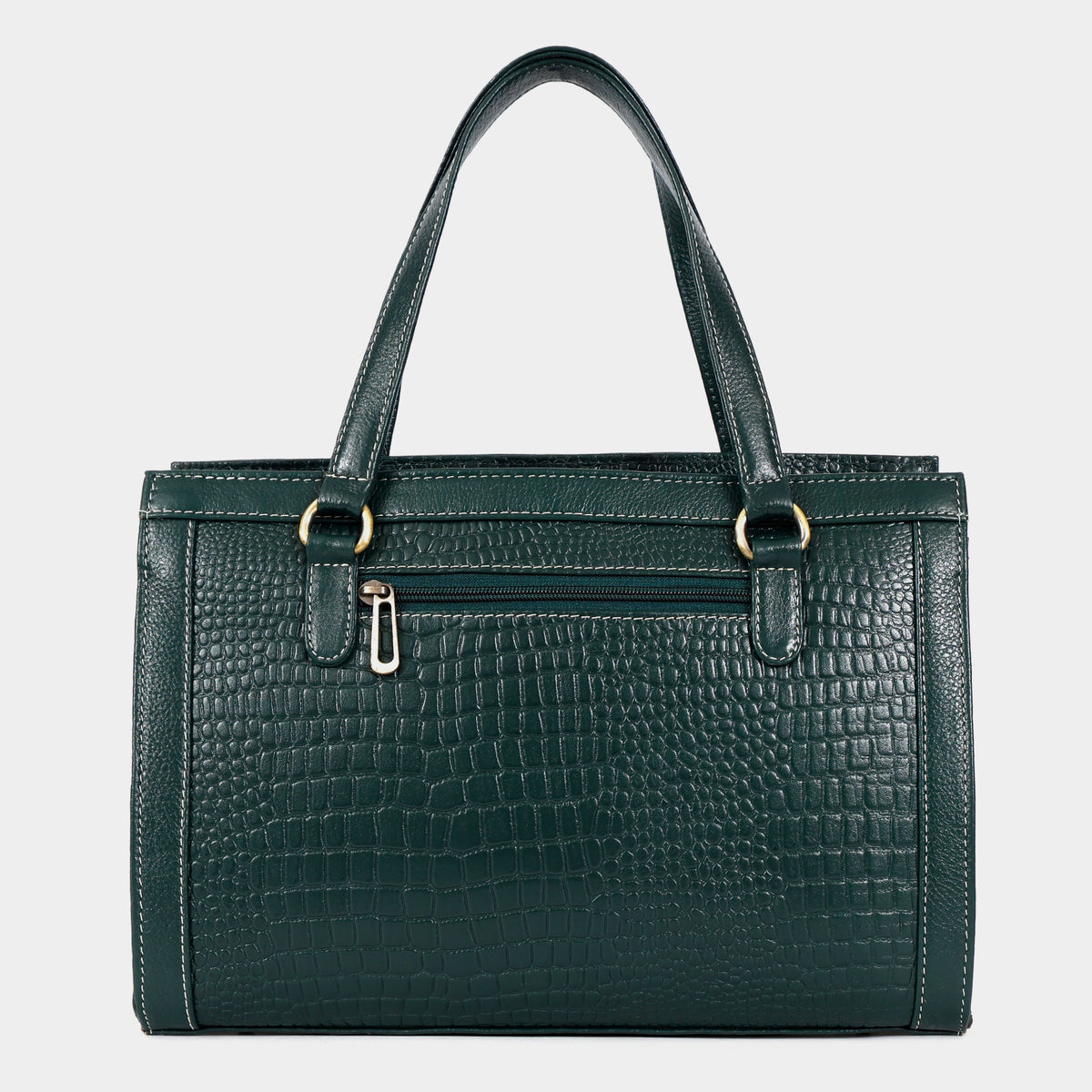 MORDANT Green Croco Texture Leather Handbag for Women