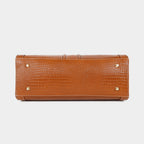 MORDANT Tan Croco Texture Leather Handbag for Women