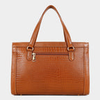 MORDANT Tan Croco Texture Leather Handbag for Women