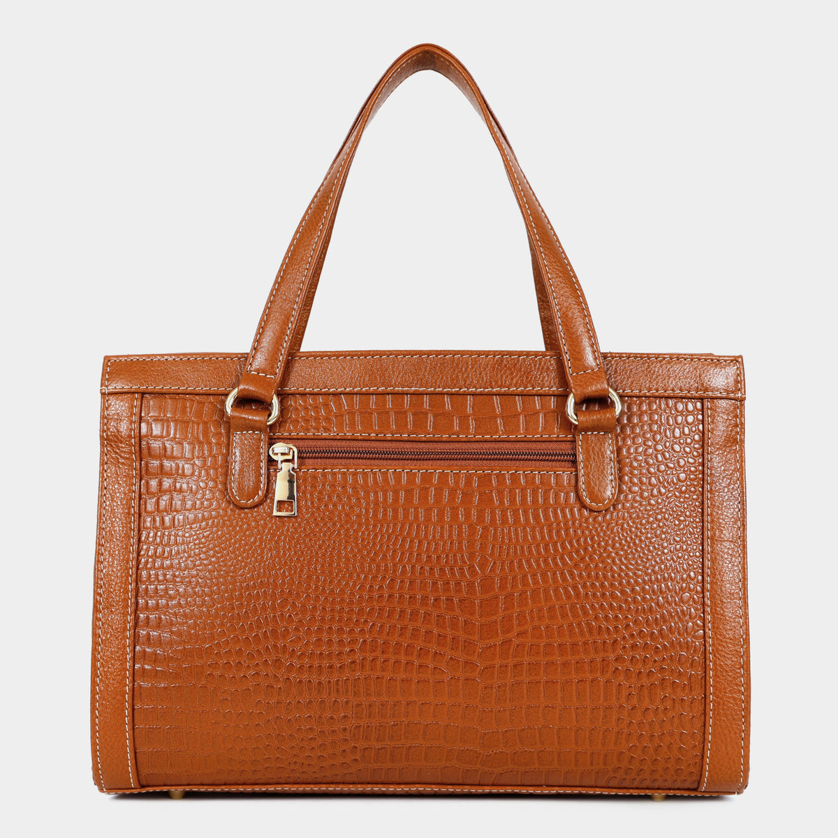 MORDANT Tan Croco Texture Leather Handbag for Women