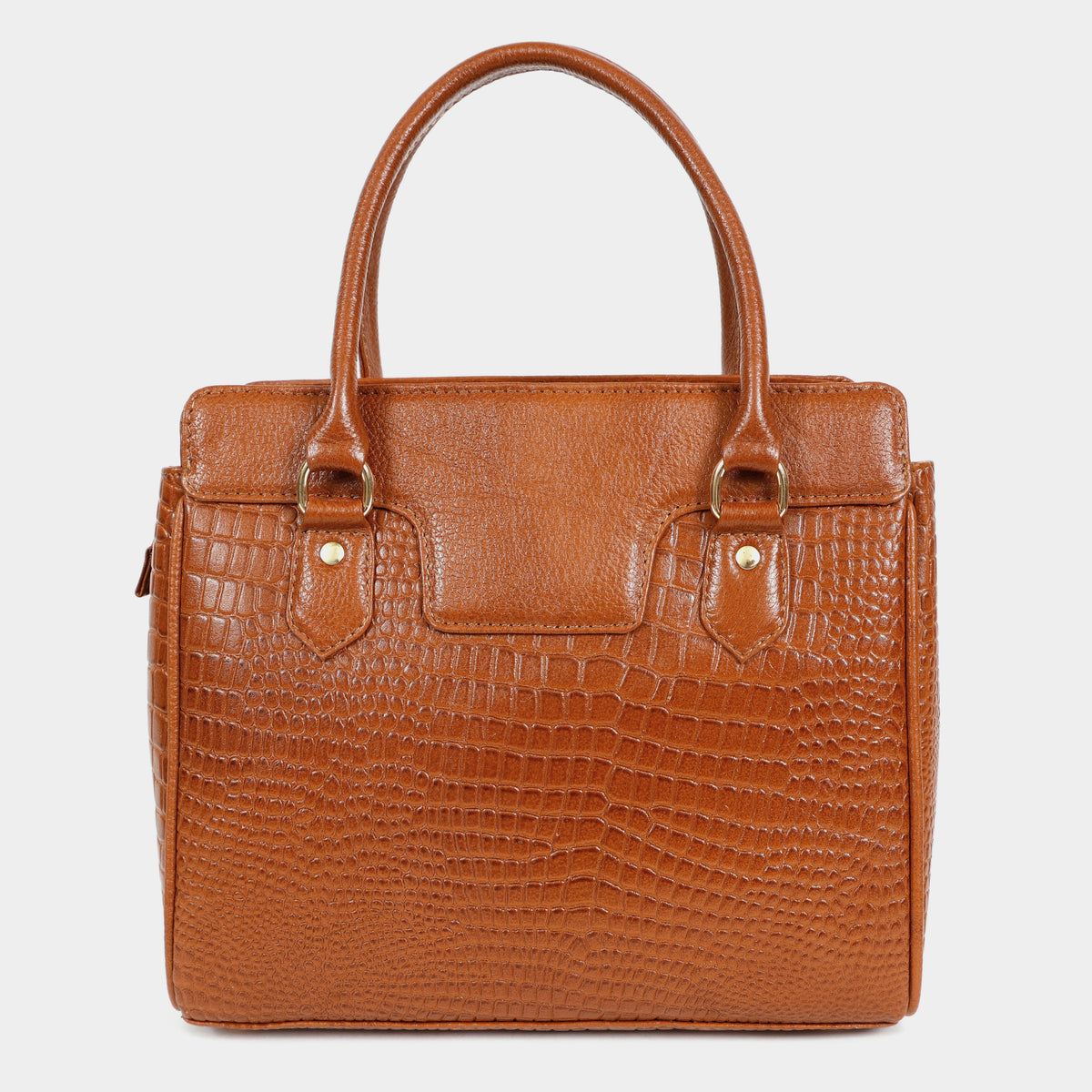MORDANT Premium Tan Genuine Leather Croco Texture Handbag for Women
