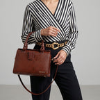 Women’s Green Crocodile Embossed Leather Handbag | MORDANT