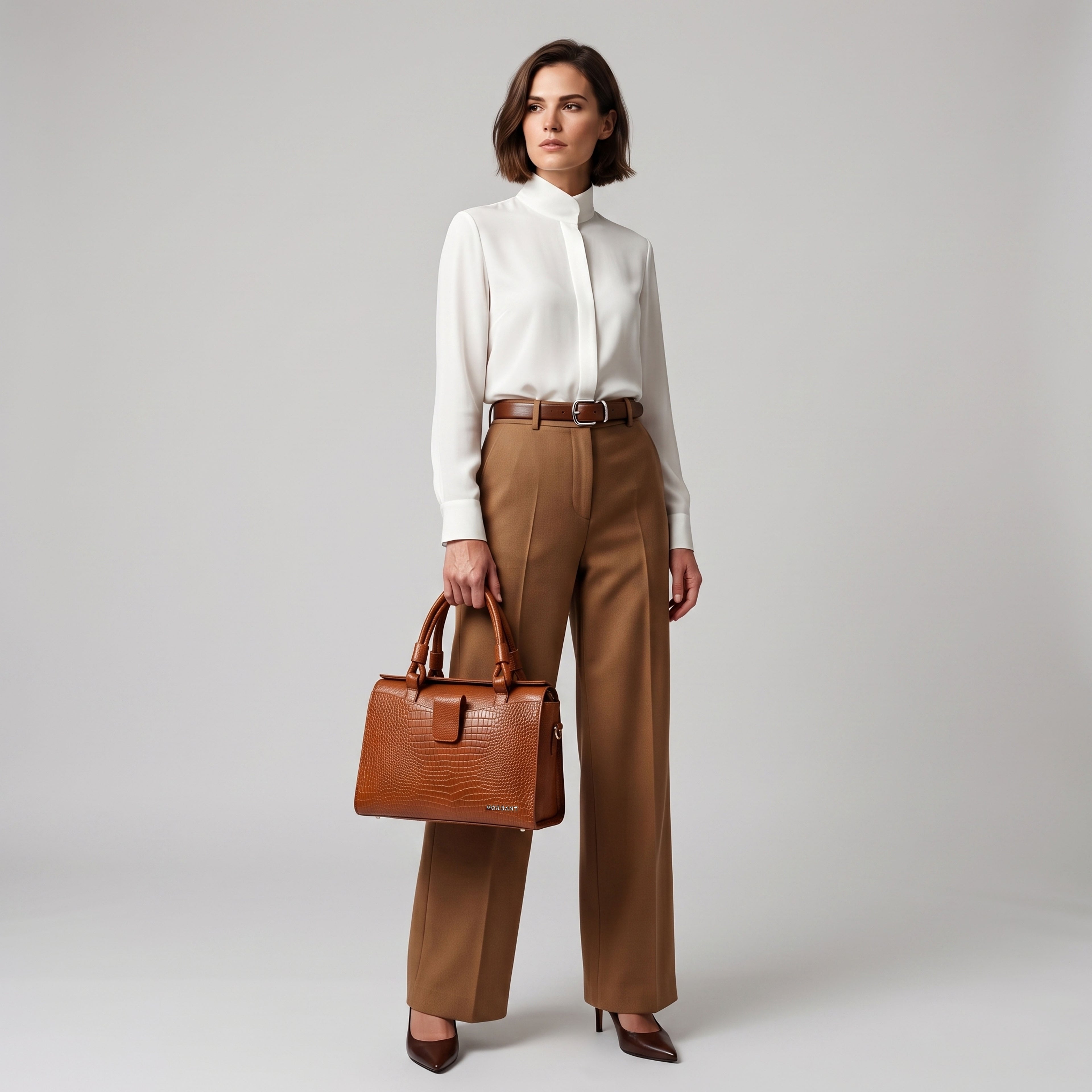 Women’s Green Crocodile Embossed Leather Handbag | MORDANT