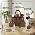 Women’s Walnut Brown Crocodile Embossed Leather Handbag | MORDANT